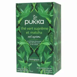 Boite de 20 sachets de thé vert Pukka matcha suprême photo du produit