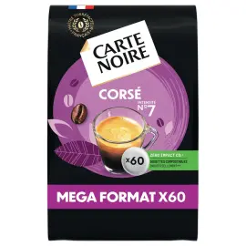 Sachet de 60 dosettes de café Carte Noire corsé n°7 photo du produit