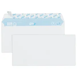 Boite de 100 enveloppes blanches DL 110x220 80 g bande siliconée photo du produit