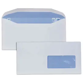 1000 Enveloppes MSPA blanches 114x229 fen 45x100 80g fermeture gommée photo du produit