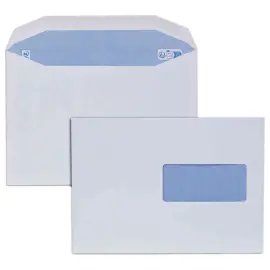 Boite de 500 enveloppes MSPA blanches 162x229 80 g fenêtre haute 45x100 gommée photo du produit