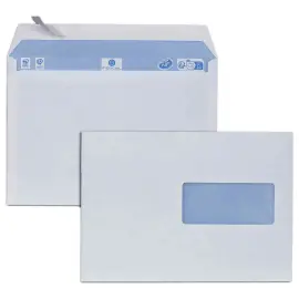 Boite de 500 enveloppes blanches 162x229 fen haute 45x100 80 g siliconée photo du produit