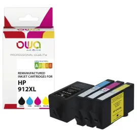 Pack 4 cartouches Jet d'encre Noir et couleurs OWA K10541OW compatible photo du produit