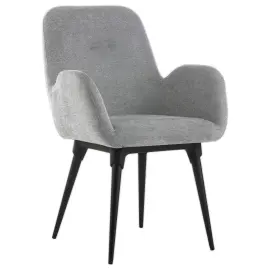 2 Fauteuils Tissu gris 4 pieds métal montés photo du produit