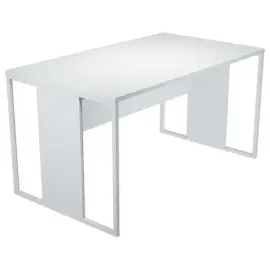 Bureau BELGRADE 140 x 80 blanc pieds blanc monté photo du produit