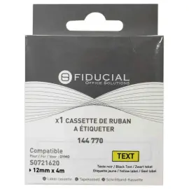 Ruban K7 pour titreuse DYMO S0721620 12mmx4 m jaune impression noire photo du produit