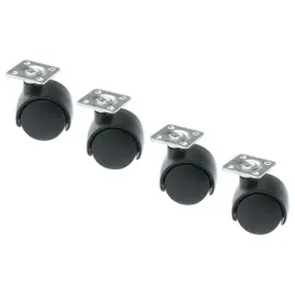 Lot de 4 Roulettes noir pour les rangements à cases MAXICOLOR monté photo du produit