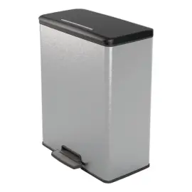 Poubelle Decobin rectangulaire duo 26l+26l décor métal photo du produit