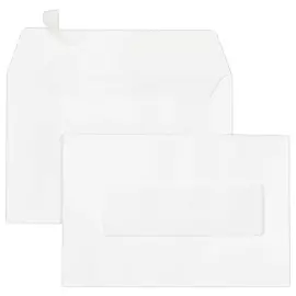 Boite de 500 enveloppes blanches 120x176 80 g/m² fenêtre 40x125 siliconé photo du produit