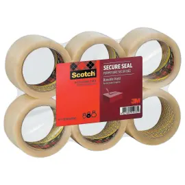 Lot de 6 rouleaux ruban d'emballage Scotch®  SECURE SEAL 50 mmx66 m Transparent photo du produit