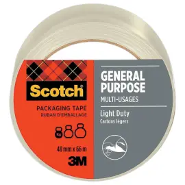 Ruban d'emballage Scotch®  GENERAL PURPOSE 48 mm x 66 m  Transparent photo du produit