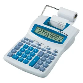 Calculatrice imprimante 1214X, Ibico blanc/bleu photo du produit