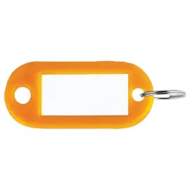 Sachet de 100 porte-clés avec étiquettes oranges photo du produit