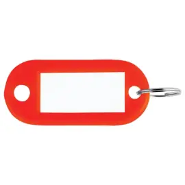 Sachet de 100 porte-clés avec étiquettes rouges photo du produit