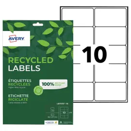 15 planches étiquettes recyclées blanches99,1 x 57 mm photo du produit