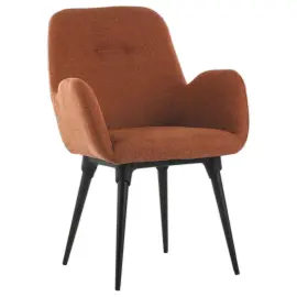 2 Fauteuils Tissu terracotta 4 pieds métal montés photo du produit