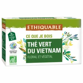 Boite de 20 Sachets de thé vert Vietnam BIO -ETHIQUABLE photo du produit