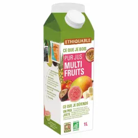Brique 1 litre de jus multifruits BIO photo du produit
