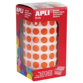 Rouleau de pastilles gommettes rondes &Oslash; 10,5 mm orange photo du produit