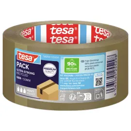 Ruban adh&eacute;sif PET r&eacute;cycl&eacute; 66m x 50mm -Havane photo du produit