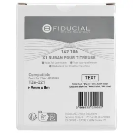 Ruban comp BROTHER TZE 221 9mm blanc impression noire photo du produit