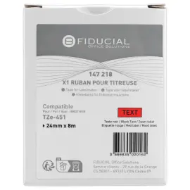 Ruban comp BROTHER TZE 451 24mm - noir/rouge photo du produit