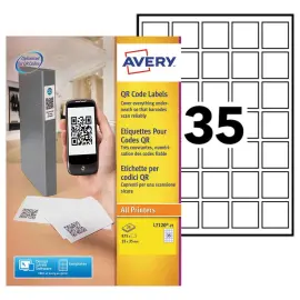 875 éTiquettes pour codes QR blanches 35 x 35 mm, impression Laser photo du produit