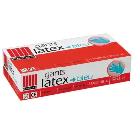 Gants de protection à usage unique en latex - Légèrement poudrés - Taille S photo du produit