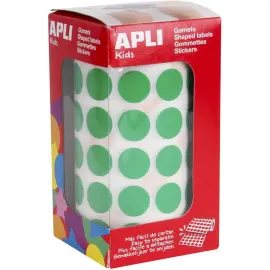 2832 Pastilles adh&eacute;sif permanent - &Oslash; 15 mm - En rouleau - Vert - APLI photo du produit