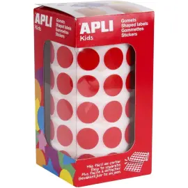 2832 Pastilles adh&eacute;sif permanent - &Oslash; 15 mm - En rouleau - Rouge - APLI photo du produit