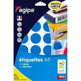 240 Pastilles adh&eacute;sif permanent - &Oslash; 30 mm - Bleu - APLI photo du produit