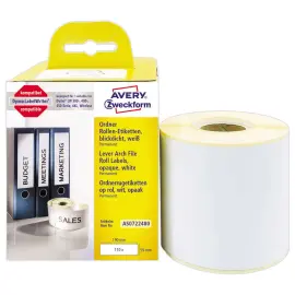 Rouleau de 110 &eacute;tiquettes blanches 190x59 mm pour DYMO LW450 photo du produit