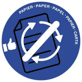 Couvercle de tri selectif bleu photo du produit