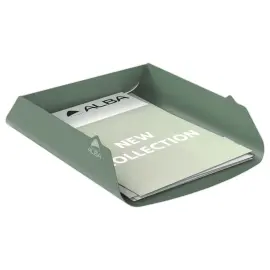 Corbeille &agrave; courrier m&eacute;tal - Vert c&eacute;ladon - ALBA photo du produit