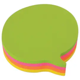 Bloc 200 notes adh&eacute;sives 70 x 70 mm "bulle" 4 couleurs assorties fluo photo du produit