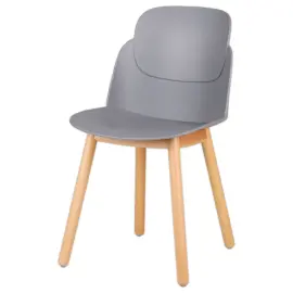 2 CHAISES TULIPE GRIS MONT&Eacute;ES photo du produit