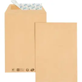 Pochettes kraft 95% recycl&eacute;es 260x330 mm 90g bande silicon&eacute;e photo du produit