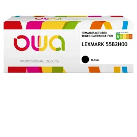 Toner eq. LEXMARK 55B2H00 - OWA - Haute capacit&eacute; - Noir photo du produit