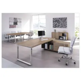 Bureau direction Florence cr&eacute;dence - pieds chrome photo du produit