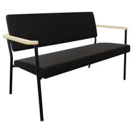 Sofa 2 places noir photo du produit