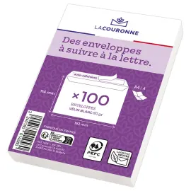 100 Enveloppes blanches C6 114x162 80 g  bande silicon&eacute;e photo du produit