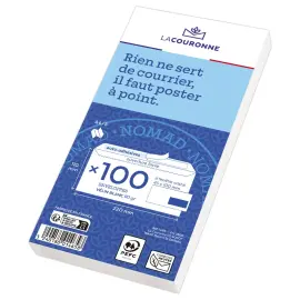 50 Enveloppes blanches DL 110x220 80 g/m²fenêtre 45x100 bande siliconée photo du produit