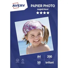 50 Feuilles de papier photo brillant A4 200 g/m&sup2; jet d'encre photo du produit