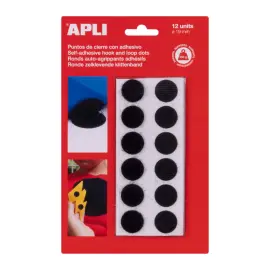 12 Points adh&eacute;sifs - &Oslash;19 mm - Noir - Apli photo du produit