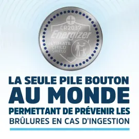 4 Piles bouton Child Shield - CR 2032 - 3 Volts - Energizer photo du produit
