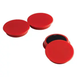 4 Aimants ronds - Ø 32 mm - Rouge photo du produit