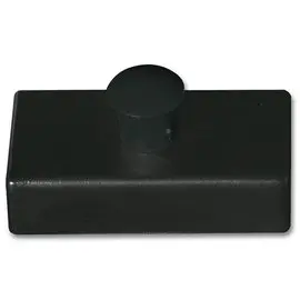 4 Aimants rectangulaires à bouton 2.7 cm - Noir photo du produit