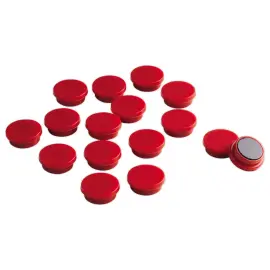 16 Aimants ronds - &Oslash; 10 mm - Rouge - Wonday photo du produit