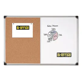 Tableau double fonction liège/laqué - 90 x 120 cm - BI-OFFICE photo du produit
