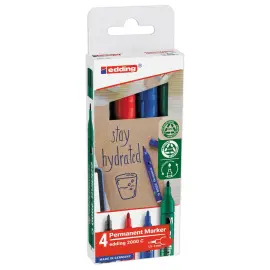 4 Marqueurs  permanents 2000 - coloris assortis - EDDING photo du produit
